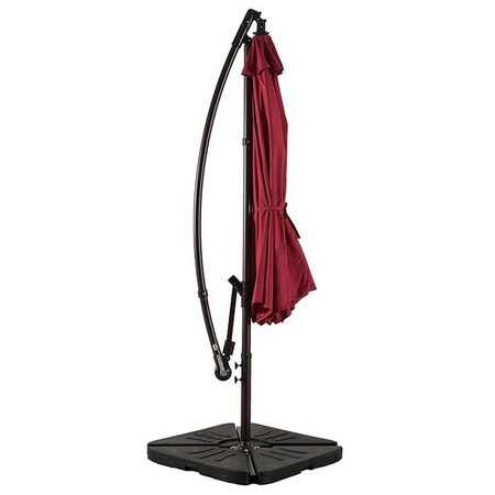 Westin Outdoor Westin Outdoor 9803031-981 10 ft. Cantilever Hanging Patio Umbrella with Base Weights; Red - 2 Piece 9803031-981